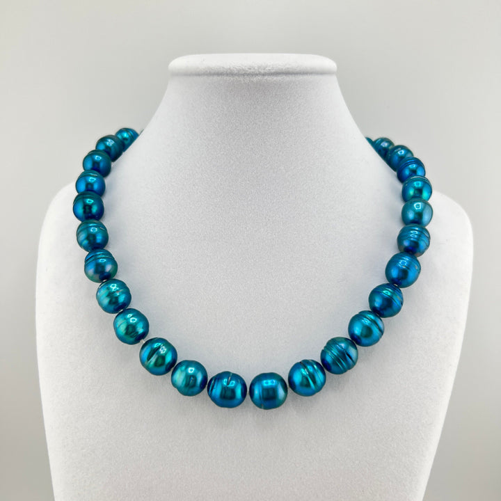 Teal Freshwater Pearl Necklace