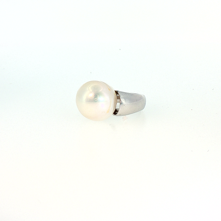 Contemporary Large Freshwater Pearl Solitaire Ring
