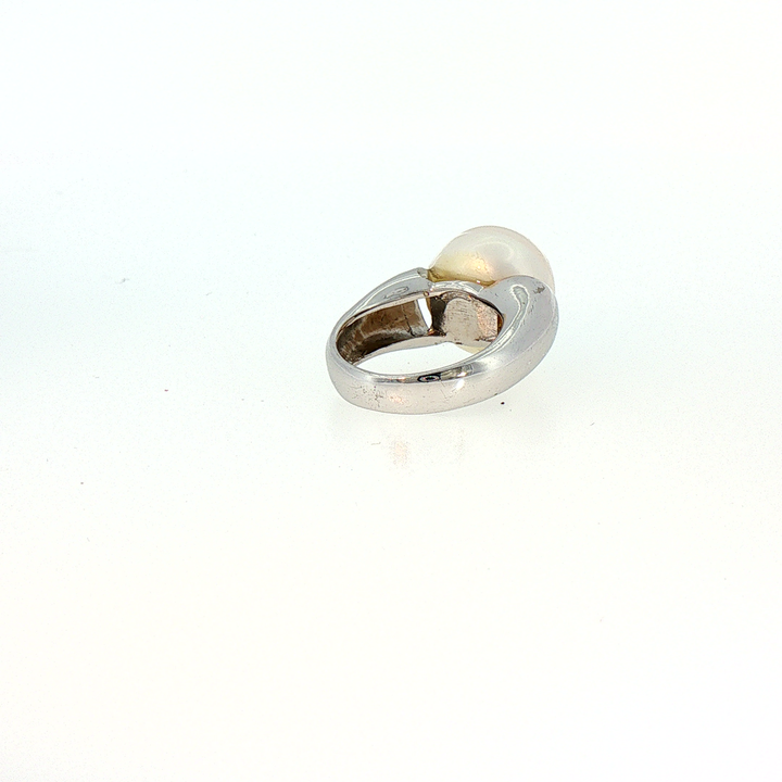 Contemporary Large Freshwater Pearl Solitaire Ring