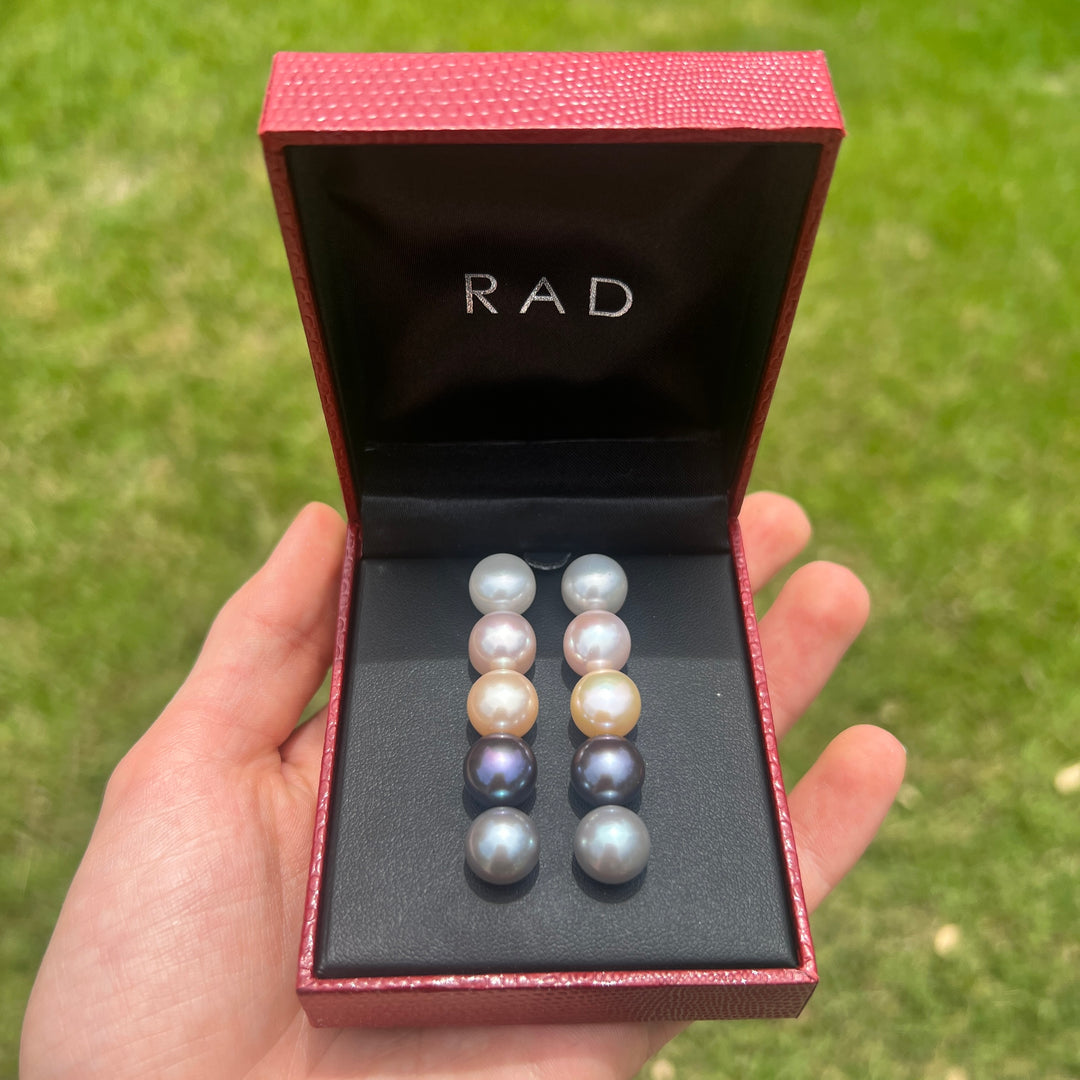 Five Pair Set of Pearl Studs