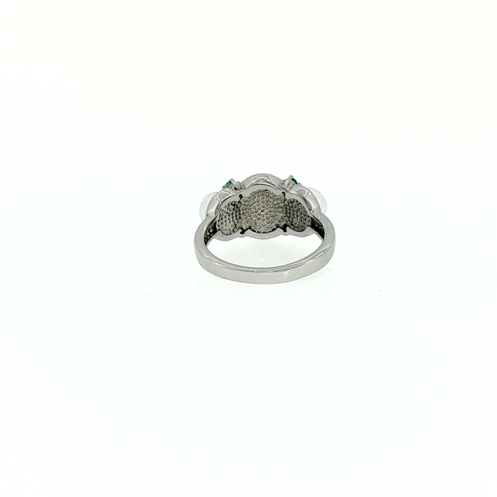 Freshwater Pearl Ring with Green Accents