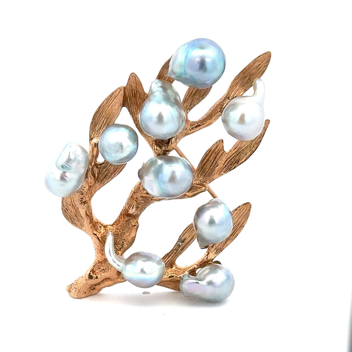 14k Baroque Akoya Brooch