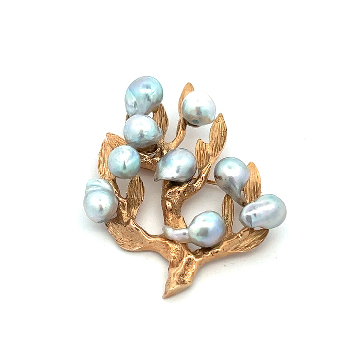 14k Baroque Akoya Brooch