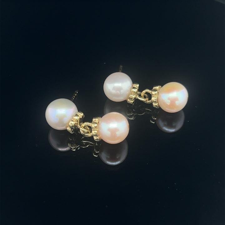 18k Cultured Pearl Earrings