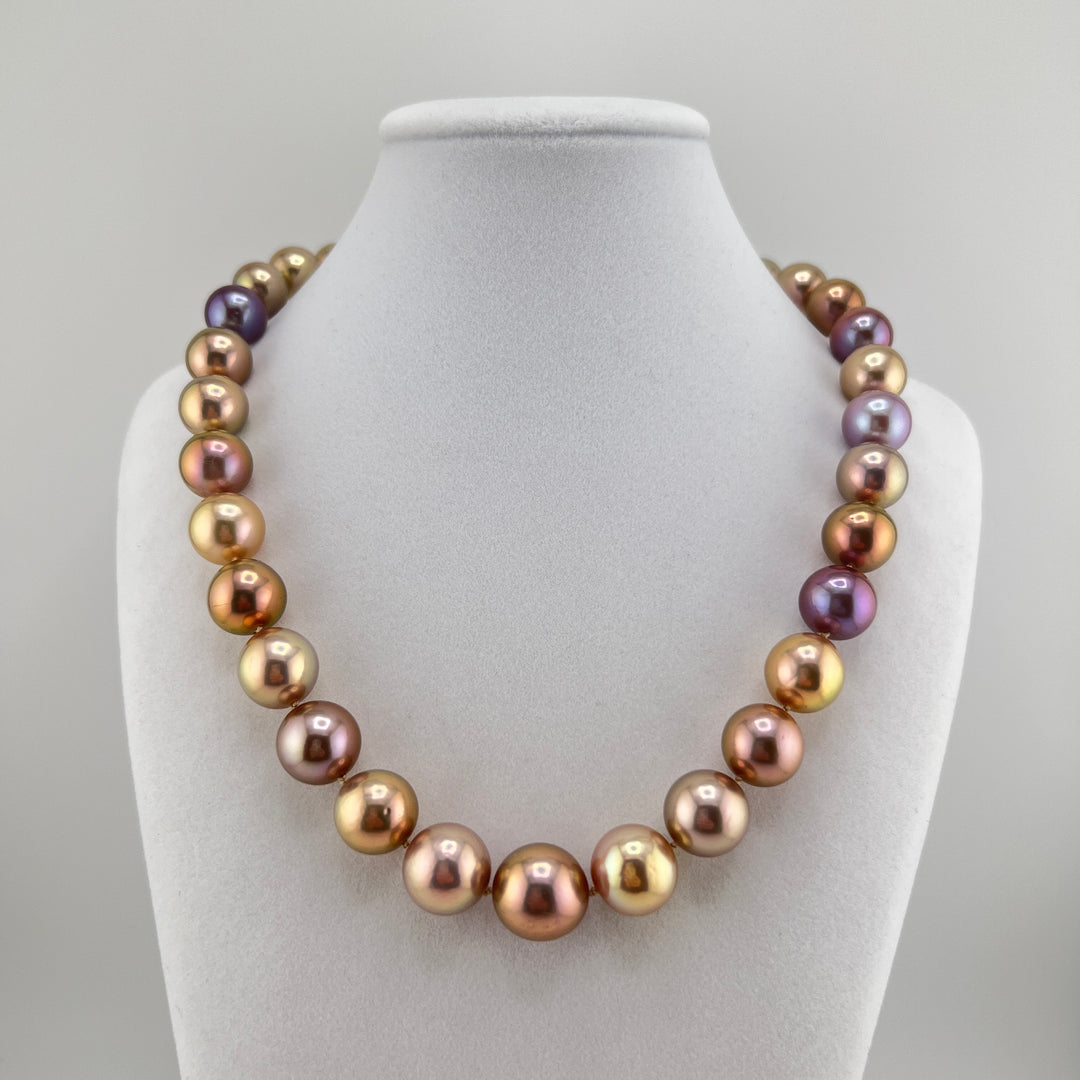 14k Multicolor Edison Pearl Necklace 12-15mm