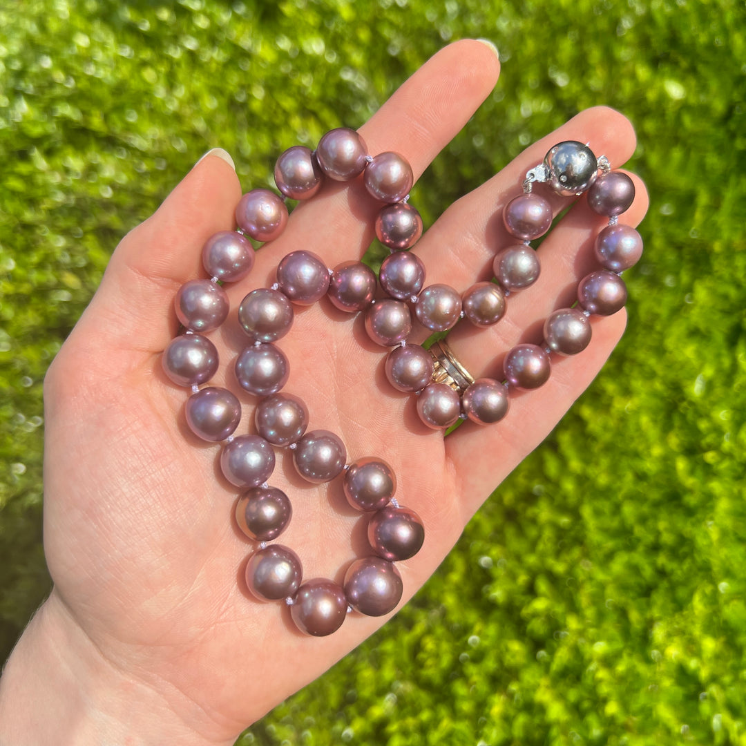 Diamond Purple Edison Pearl Necklace