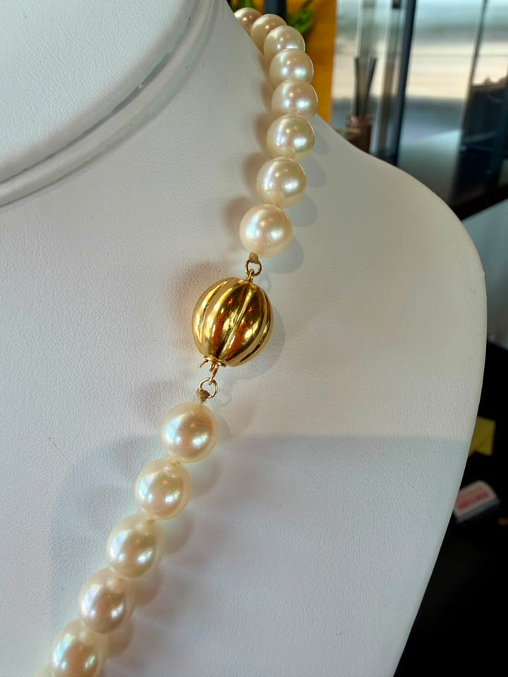 18.5" Akoya Pearl Necklace with 14k Yellow Gold Clasp