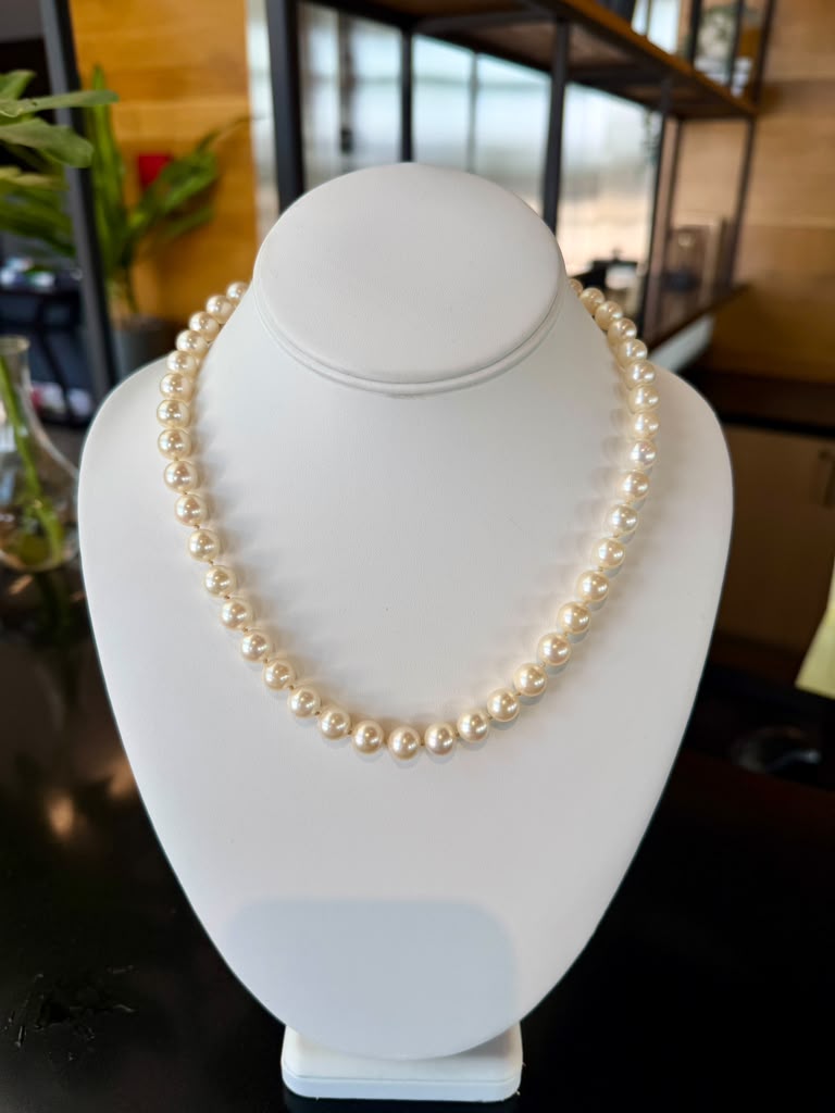 18.5" Akoya Pearl Necklace with 14k Yellow Gold Clasp
