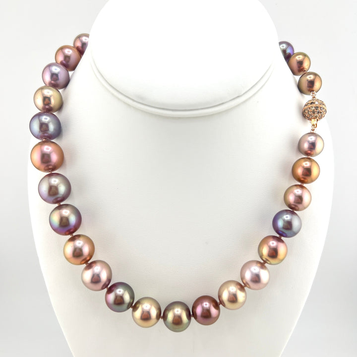 14k Diamond Edison Pearl Necklace