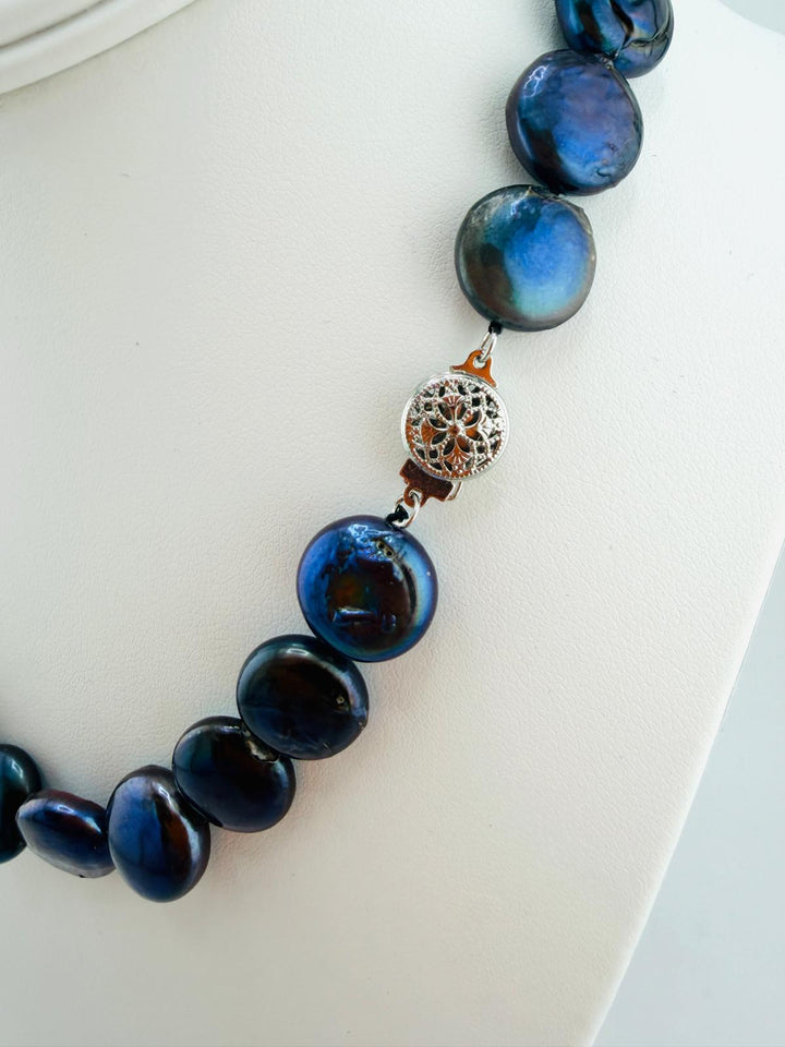 Freshwater Coin Pearl with a Sterling Silver clasp