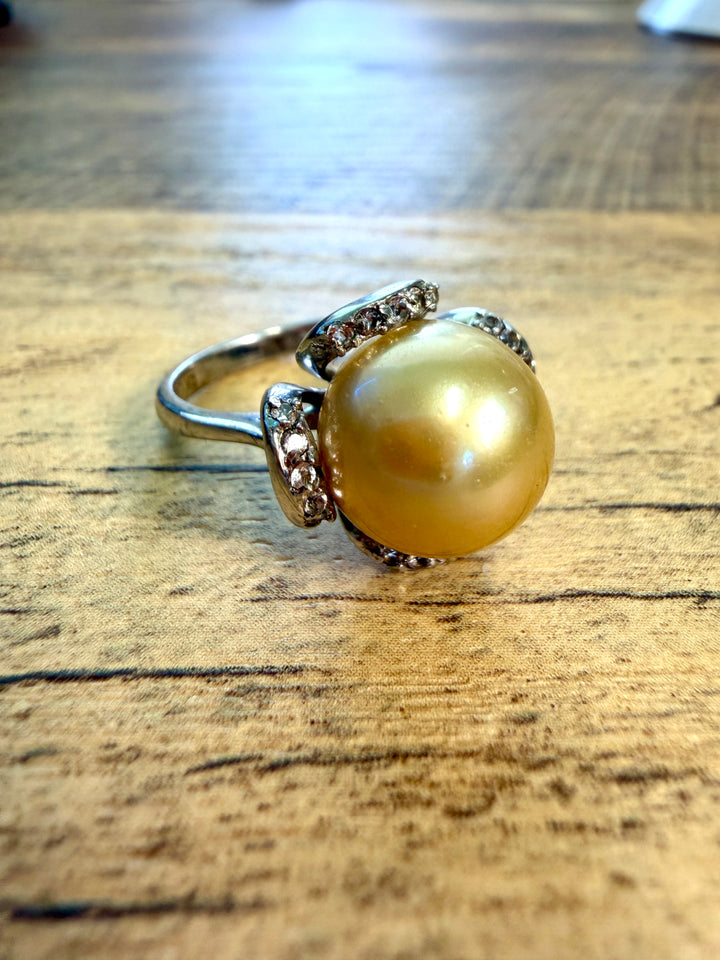 Golden South Sea Pearl Cocktail Ring
