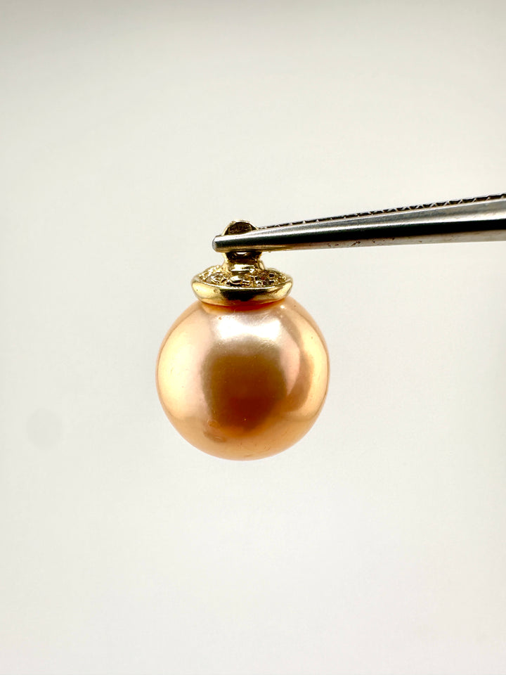 14k Diamond Edison Pearl Pendant