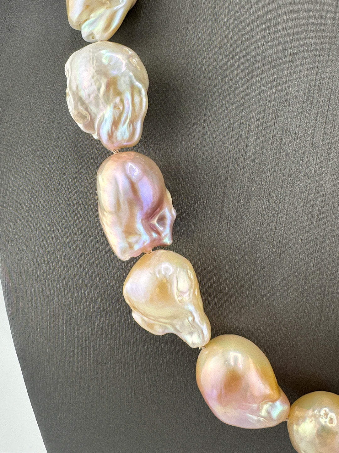 Peach / Purple Fireball Pearl Necklace