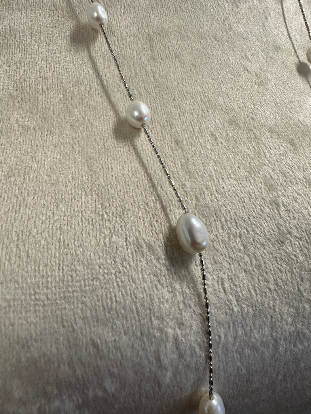 36" freshwater pearl station necklace