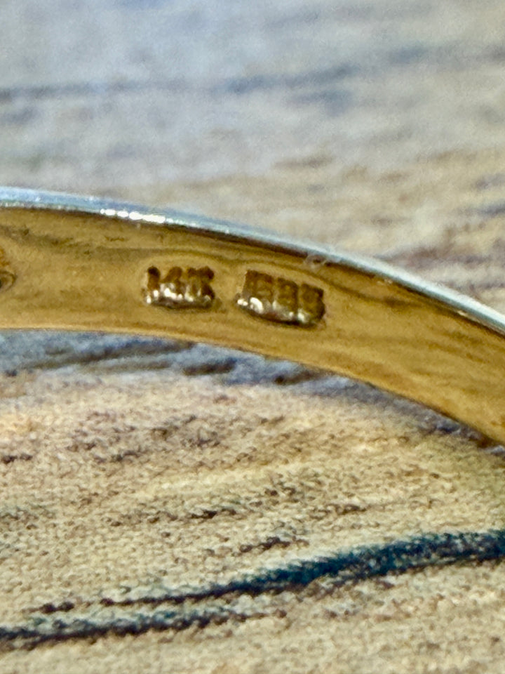 14K Yellow Gold Akoya Pearl Bypass Ring