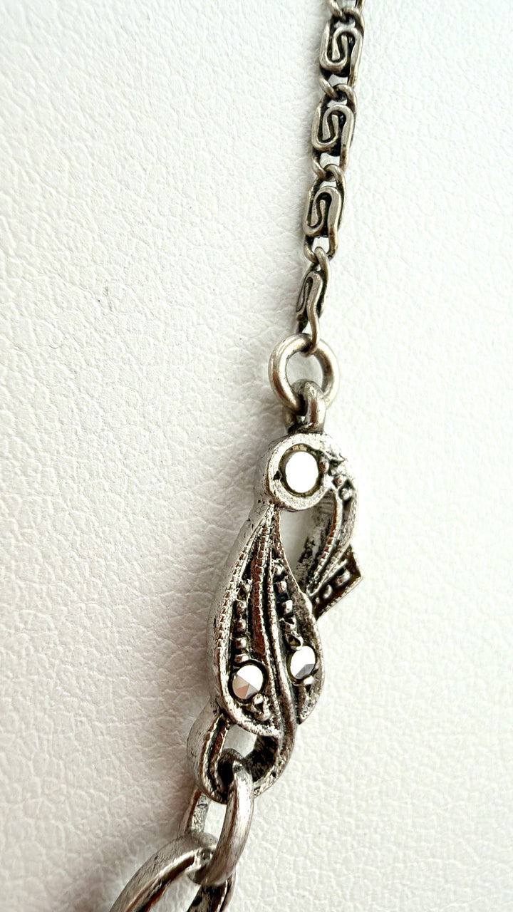 Antique Pearl,  935 Silver Necklace H.A.K. Circa 1925