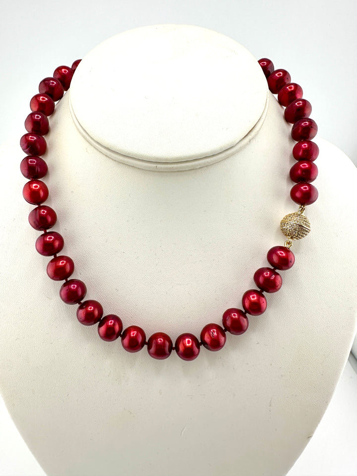 Cranberry Pearl Necklace