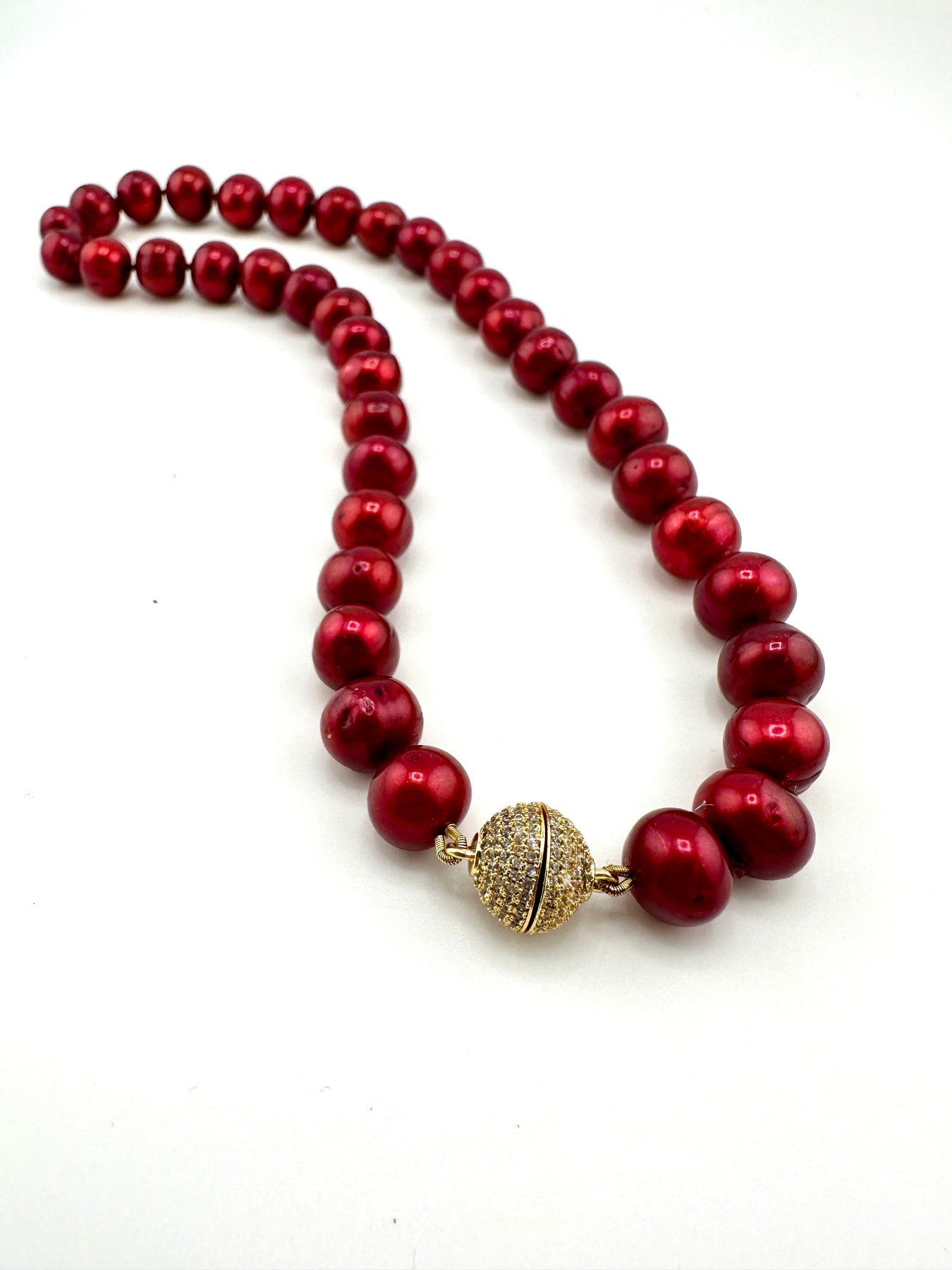 Cranberry Freshwater Pearl Necklace