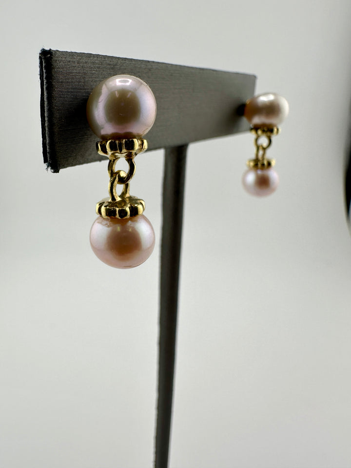 18k Cultured Pearl Earrings