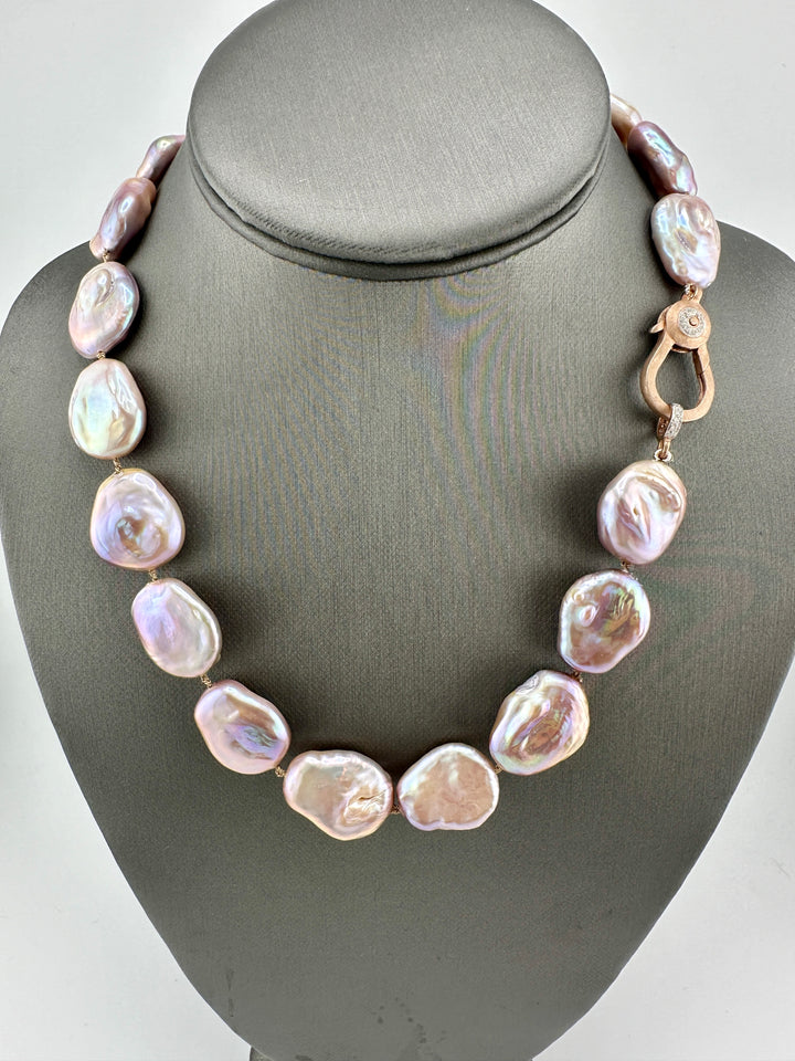 Purple Freshwater Coin Pearl Necklace