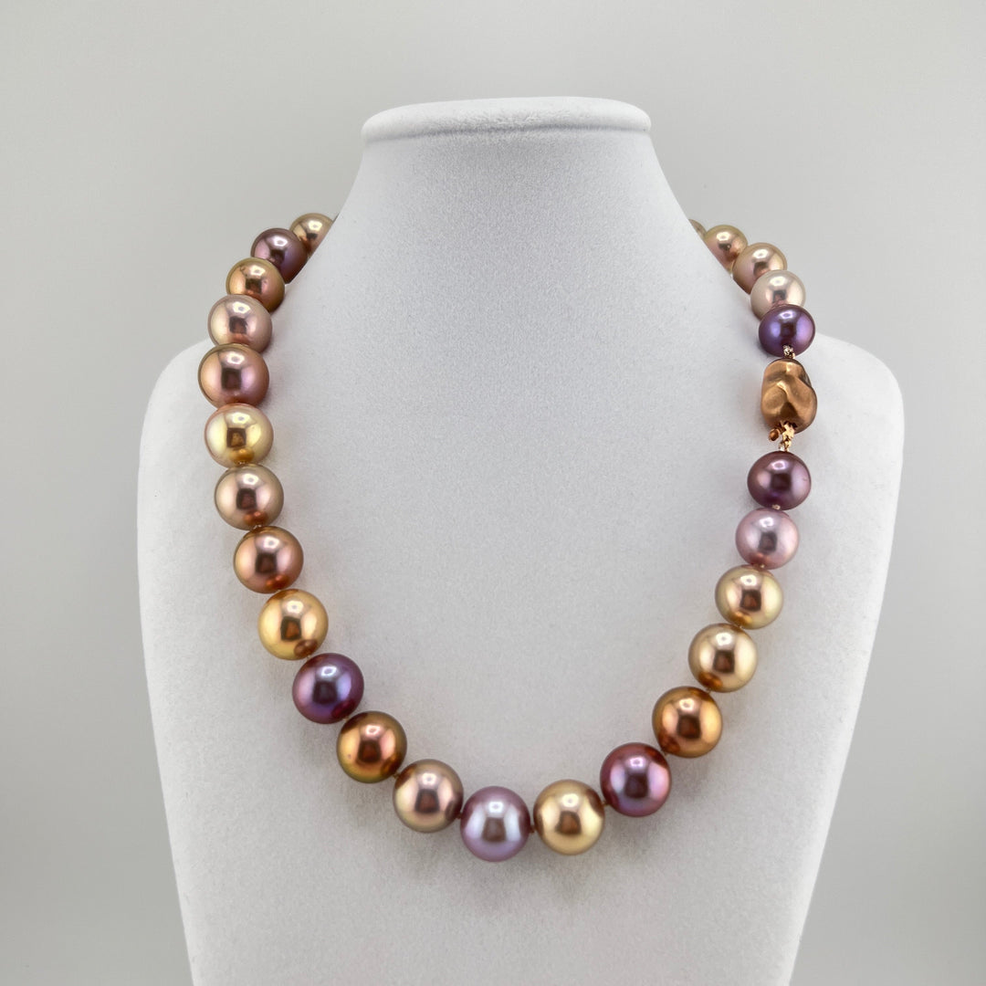 14k Multicolor Edison Pearl Necklace 12-15mm