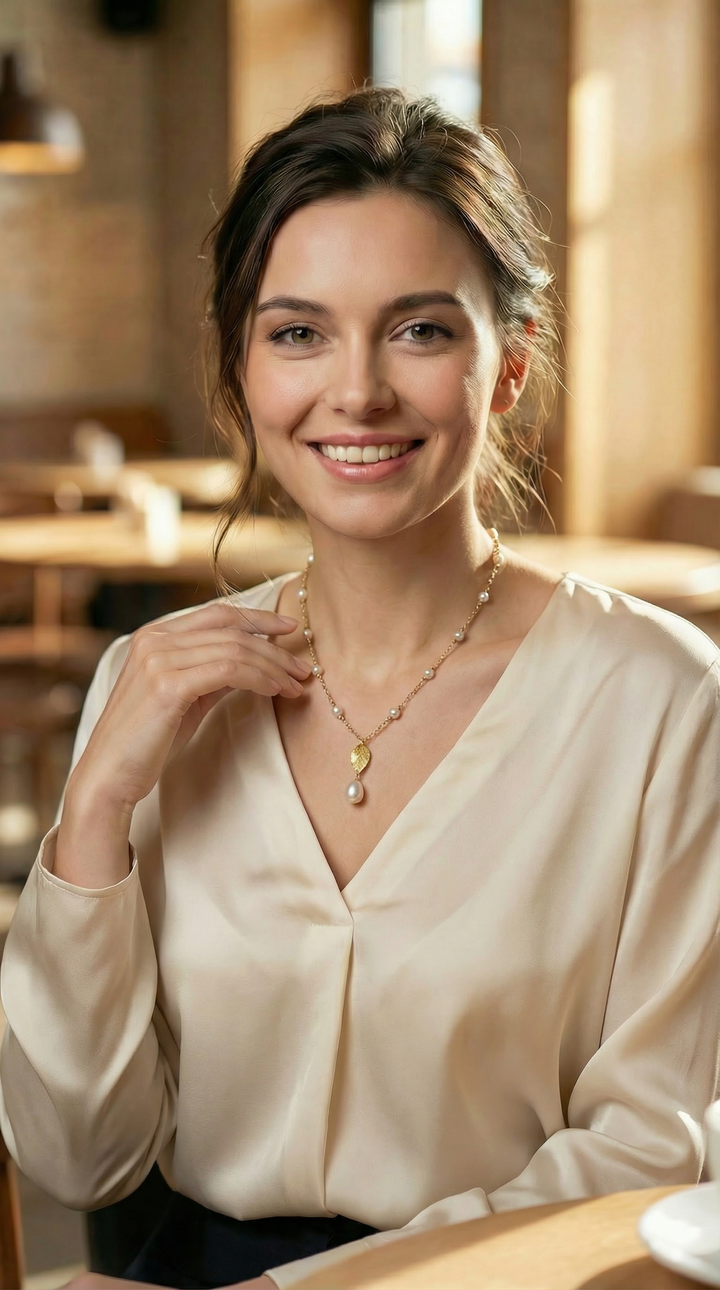 14k Diamond Freshwater Pearl Necklace