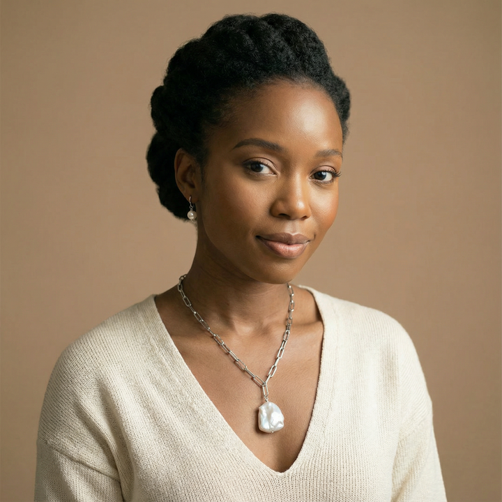 Pearl Paperclip Necklace