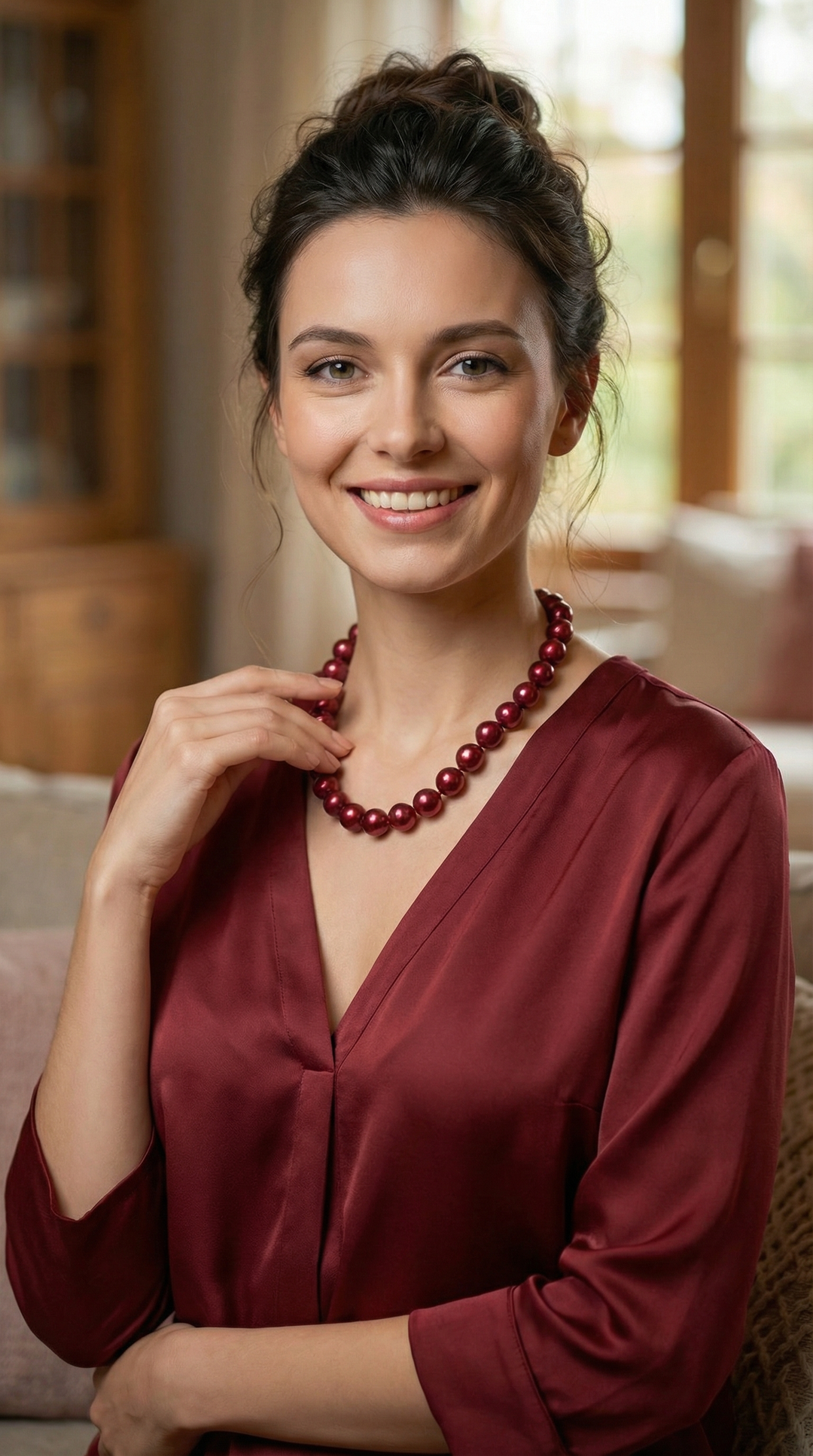 Cranberry Freshwater Pearl Necklace