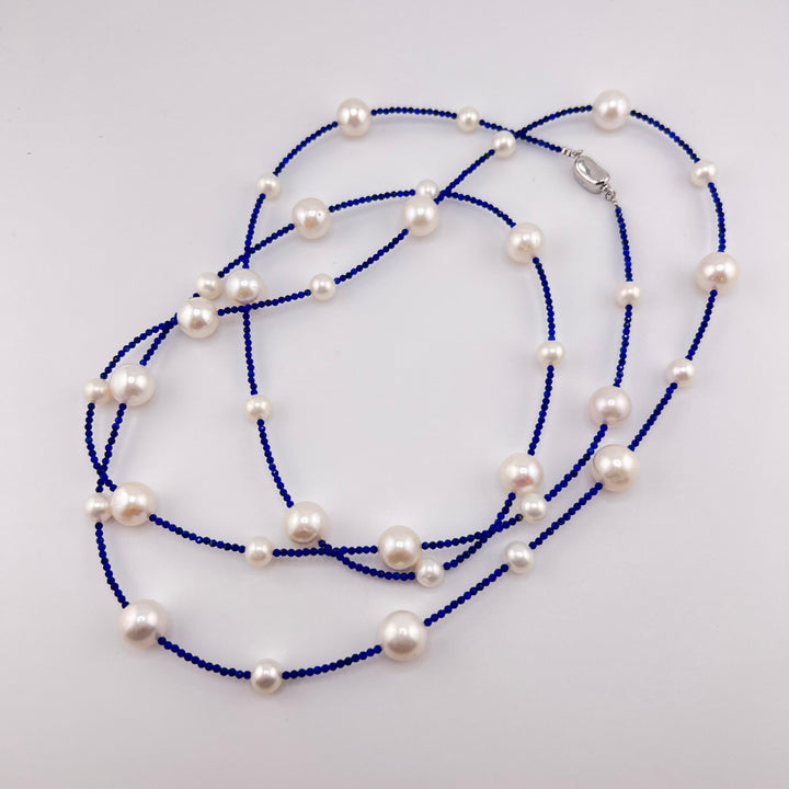 Freshwater Pearl Lapis Lazuli Necklace