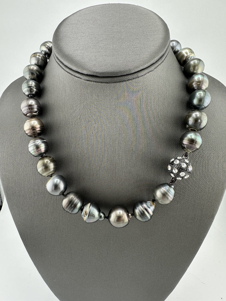 Large Tahitian "Black" Pearl Baroque Necklace