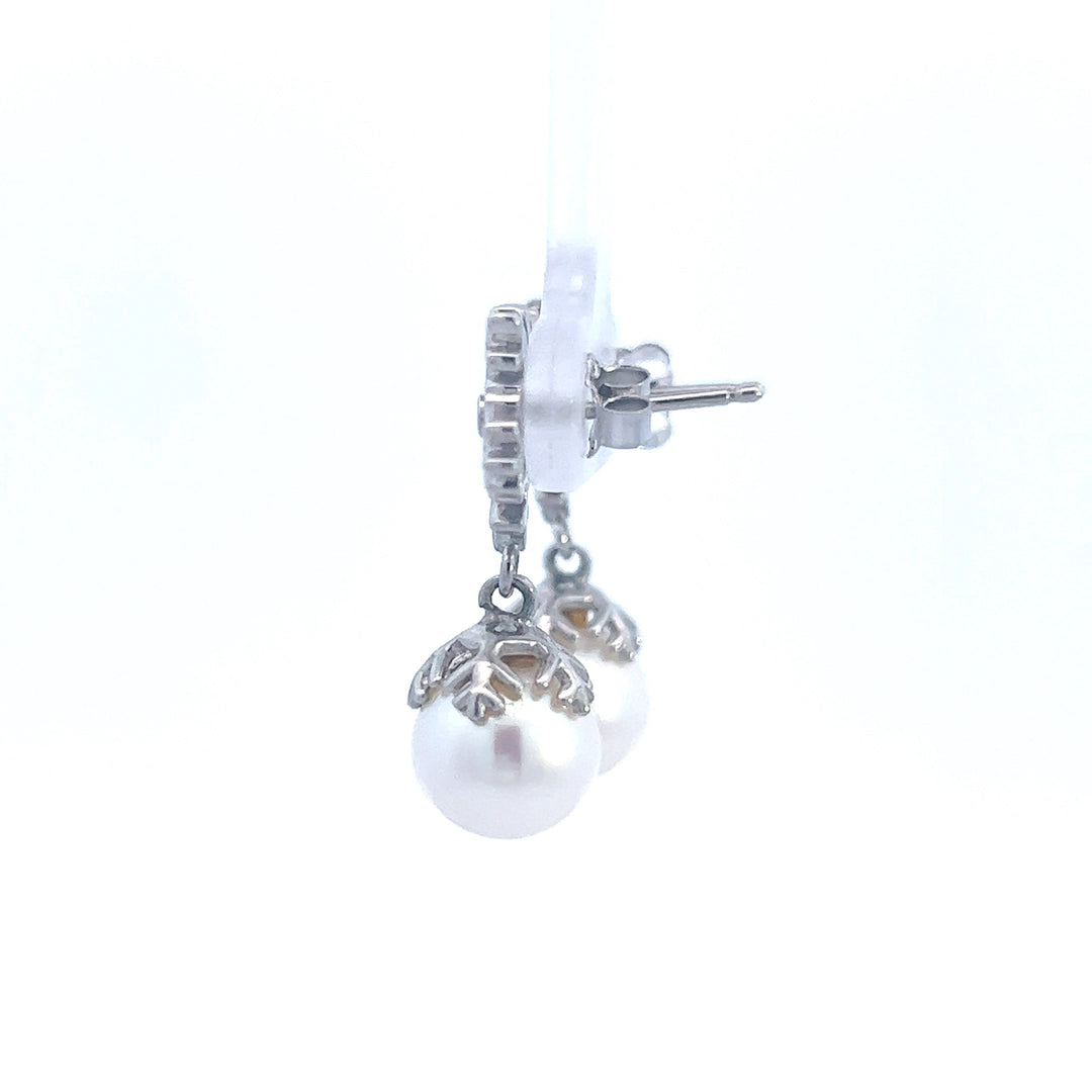 Freshwater Pearl Snowflake Earrings