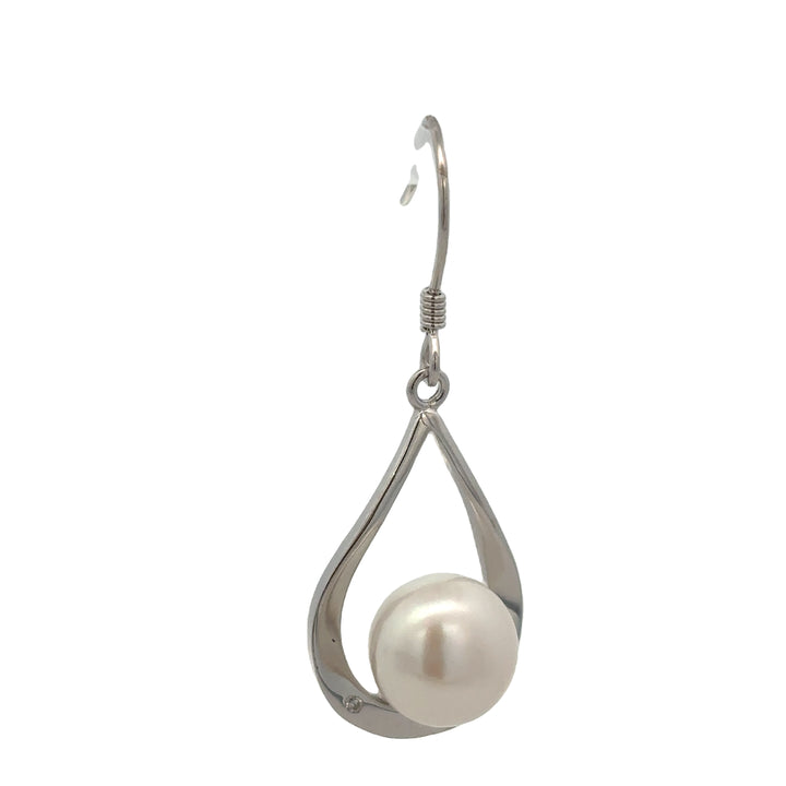 Sterling Silver Freshwater Pearl Dangle Earrings