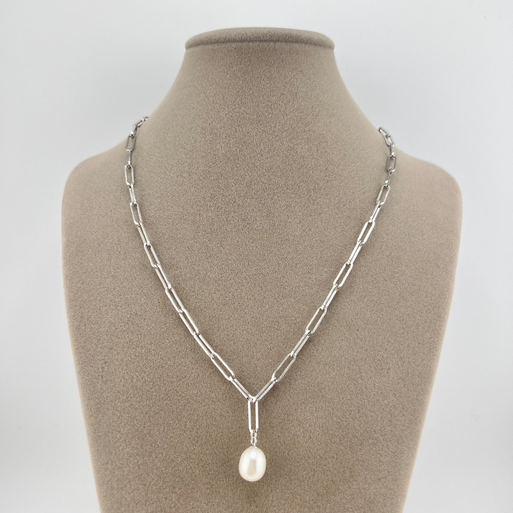 Pearl Paperclip Necklace