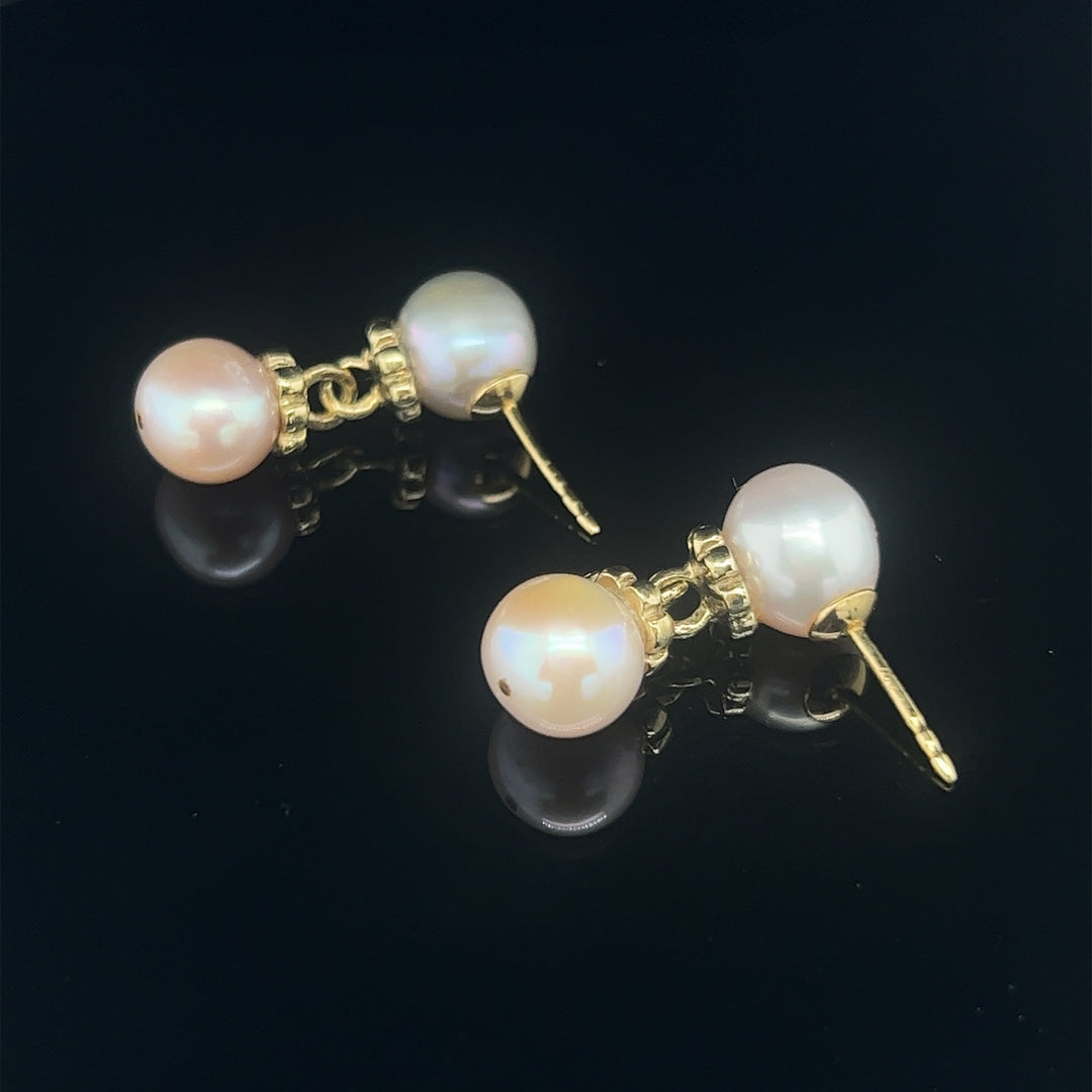 18k Cultured Pearl Earrings